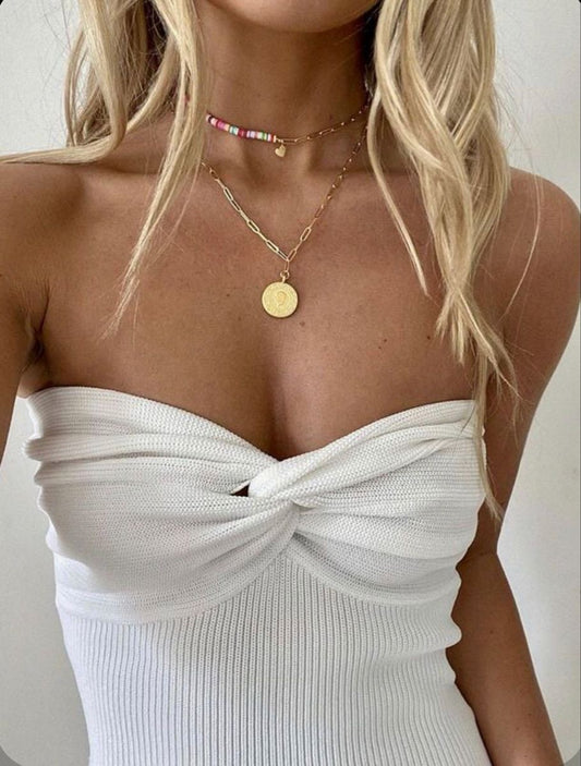 Gia Knitted Strapless Tube Top