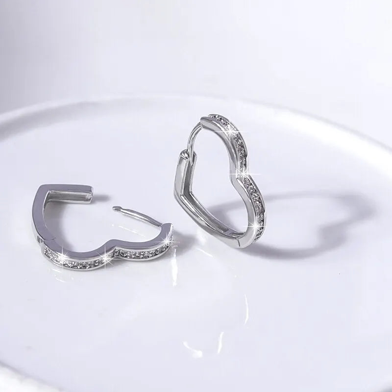 Small Heart Hoop Earrings