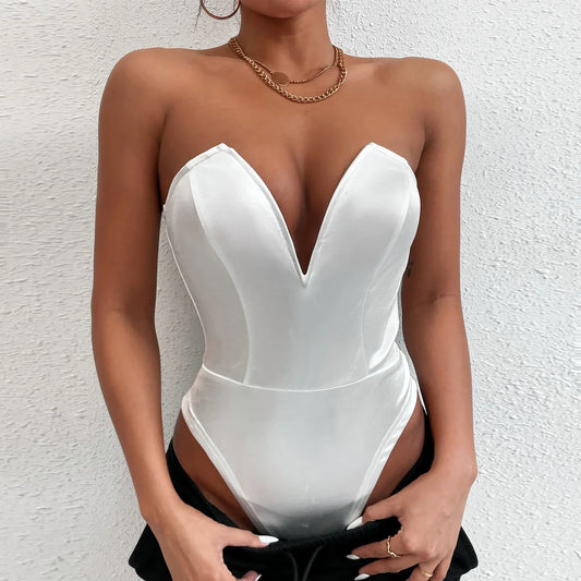 Norma Strapless Deep V Neck Bodysuit